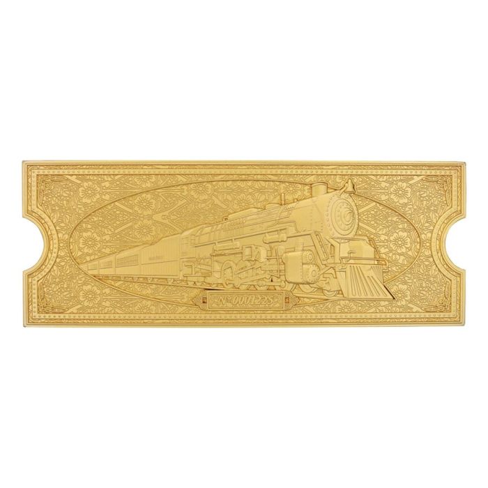 Polar Express Replica Train Ticket 24k Gold Plated Limited Edition 