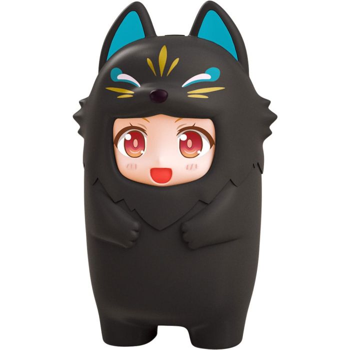 Nendoroid More Kigurumi Face Parts Case for Nendoroid Figures Black Kitsune 10 cm