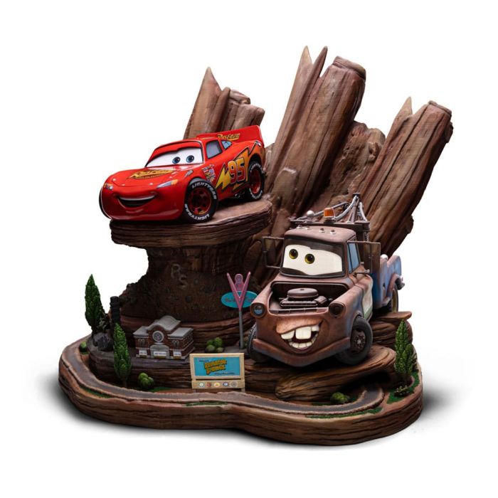 Cars Deluxe Art Scale Statue 1/10 Lightning Mcqueen & Tow Mater 31 cm   