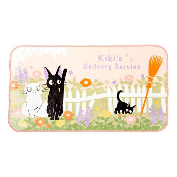 Studio Ghibli Fleece Blanket Kiki's Delivery Service Jiji & Lily Strawberry Arch 80 x 150 cm