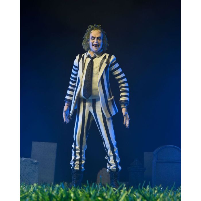 Beetlejuice 1988 Action Figure Beetlejuice Black and White Striped Suit 18 cm  