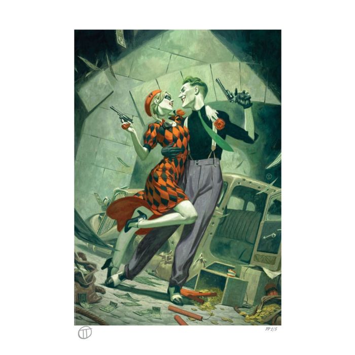 DC Comics Art Print Harley Quinn & The Joker: Lawless Love 46 x 61 cm - unframed