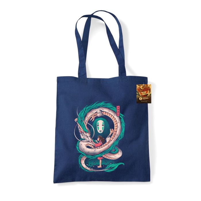 The Girl and the Dragon - Pyramid & Ilustrata - Tote Bag / Stoffen Tas